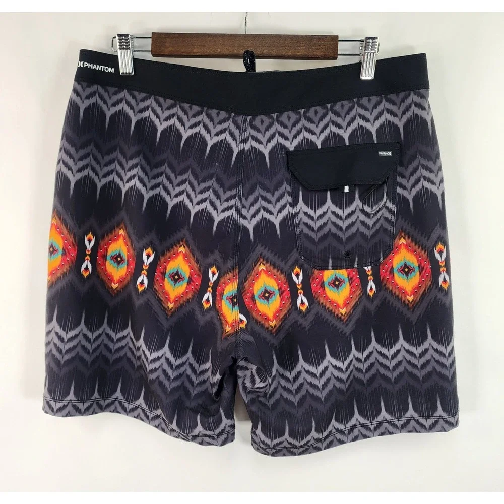 Hurley Phantom 4 Way Stretch Swim Trunks Men's 32 Board Shorts Black